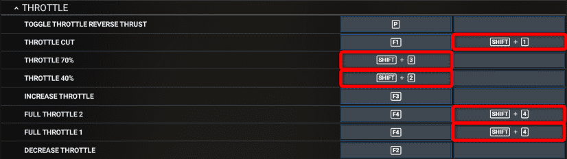 Keyboard Throttle Mapping