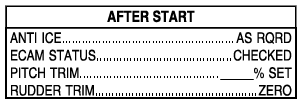 after start checklist